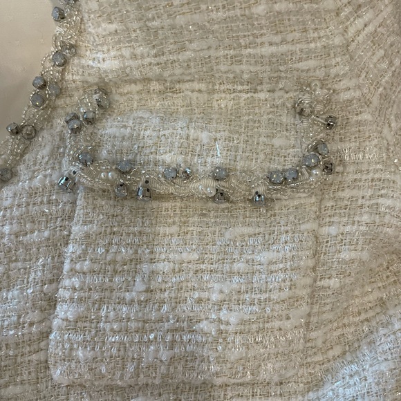 2022 spring Self-Portrait Cream Boucle Mini Dress - Picture 8 of 14